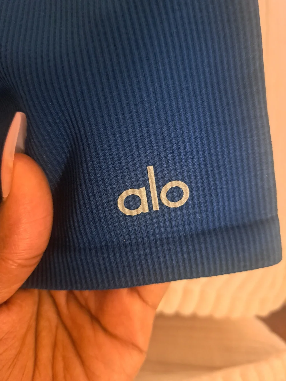 ALO Yoga High-Waist Ribbed Navy Women’s Favorite Shorts